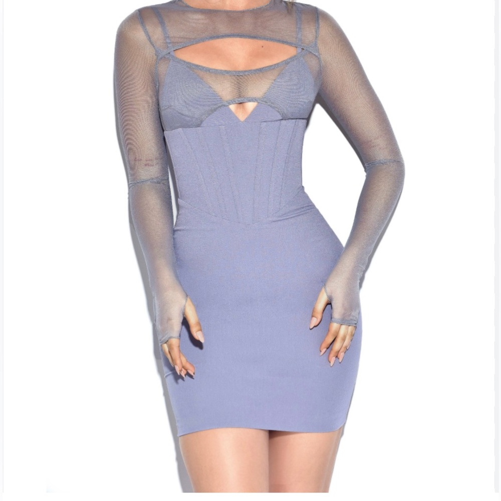 Miss Circle NWT Corset Grey Dress